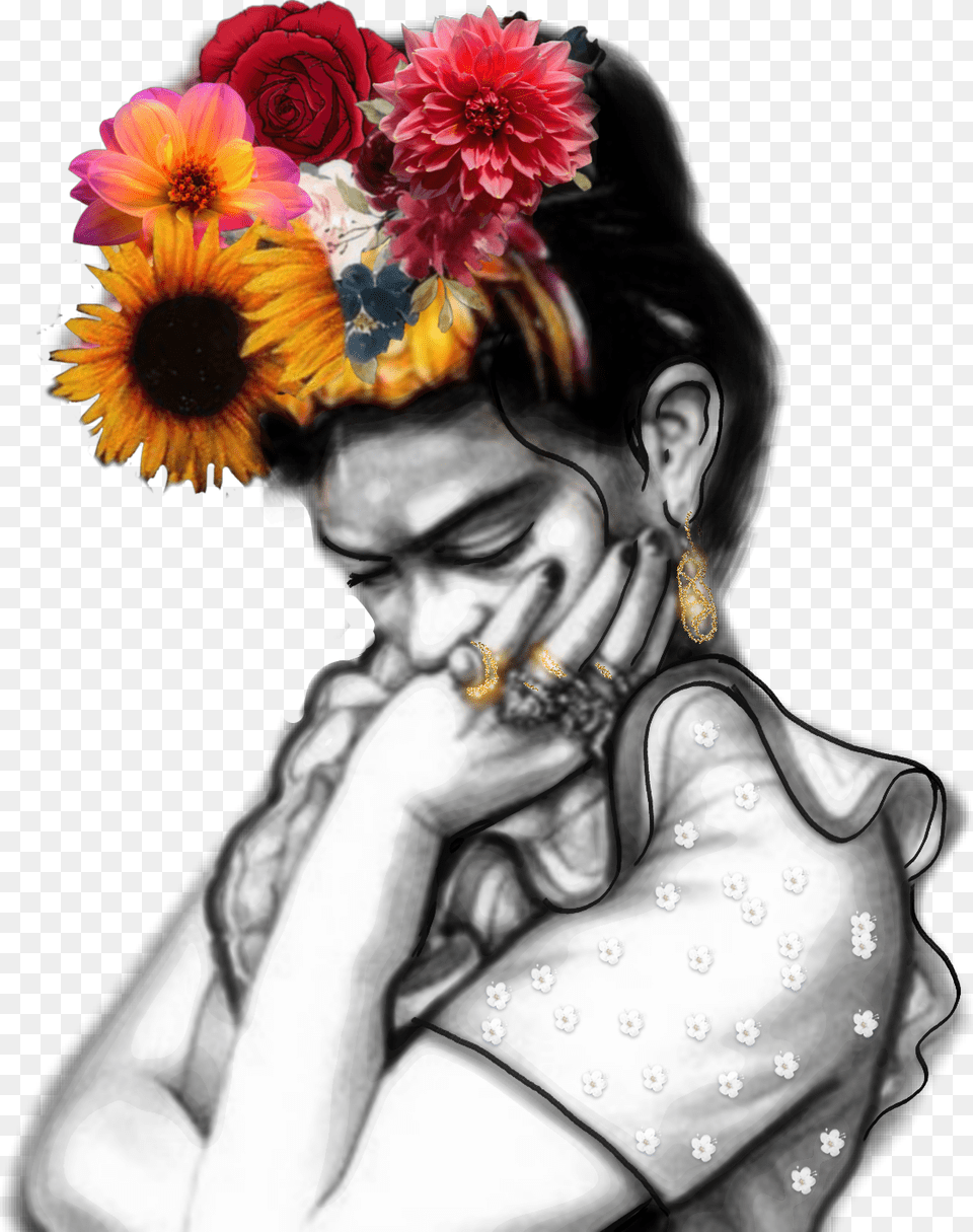 Frida Fridakahlo Flowers Frida Kahlo, Graphics, Art, Plant, Flower Bouquet Free Png