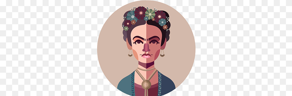 Frida Kahlo Illustration Projects Photos Videos Logos Bun, Accessories, Photography, Person, Necklace Png
