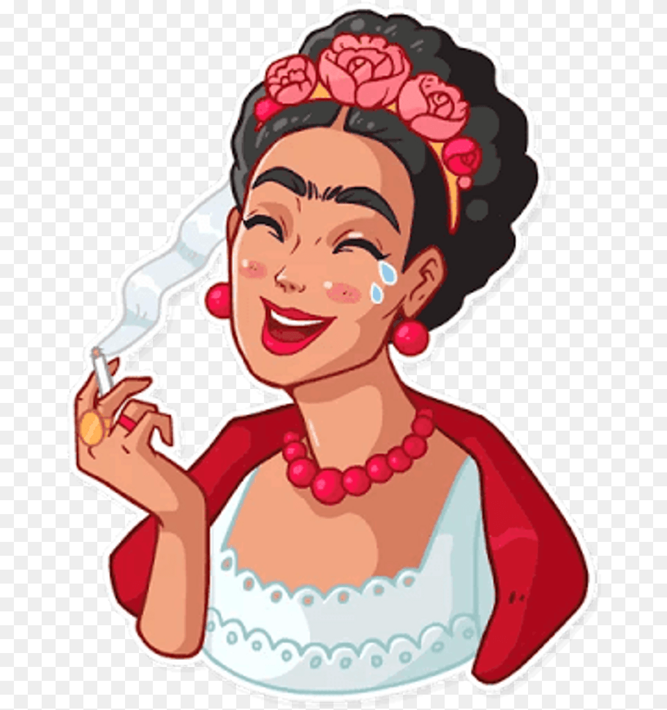 Fridakahlo Sticker Stickers Frida Kahlo, Accessories, Person, Necklace, Jewelry Free Png Download