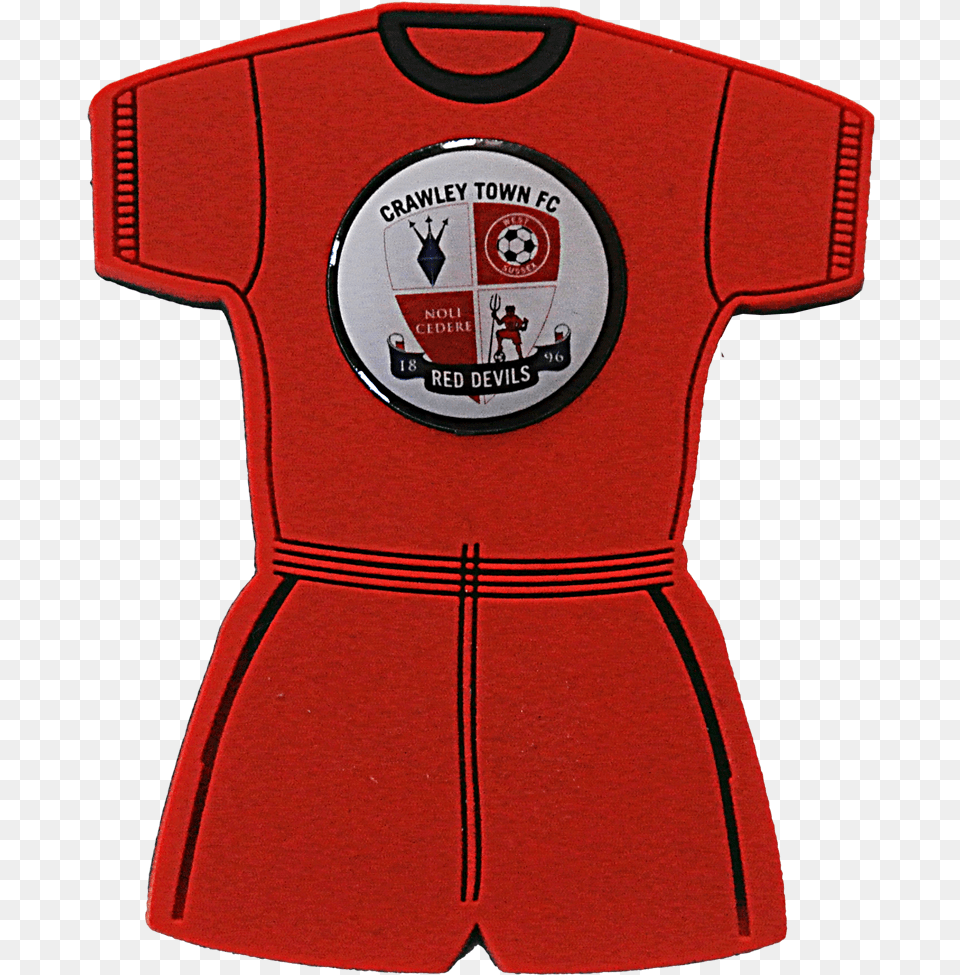 Fridge Magnet Red Kit Crawley Town Fc, Clothing, Shirt, T-shirt, Sport Png