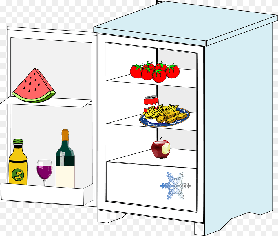 Fridge With Food Clipart, Fruit, Plant, Produce, Furniture Free Transparent Png