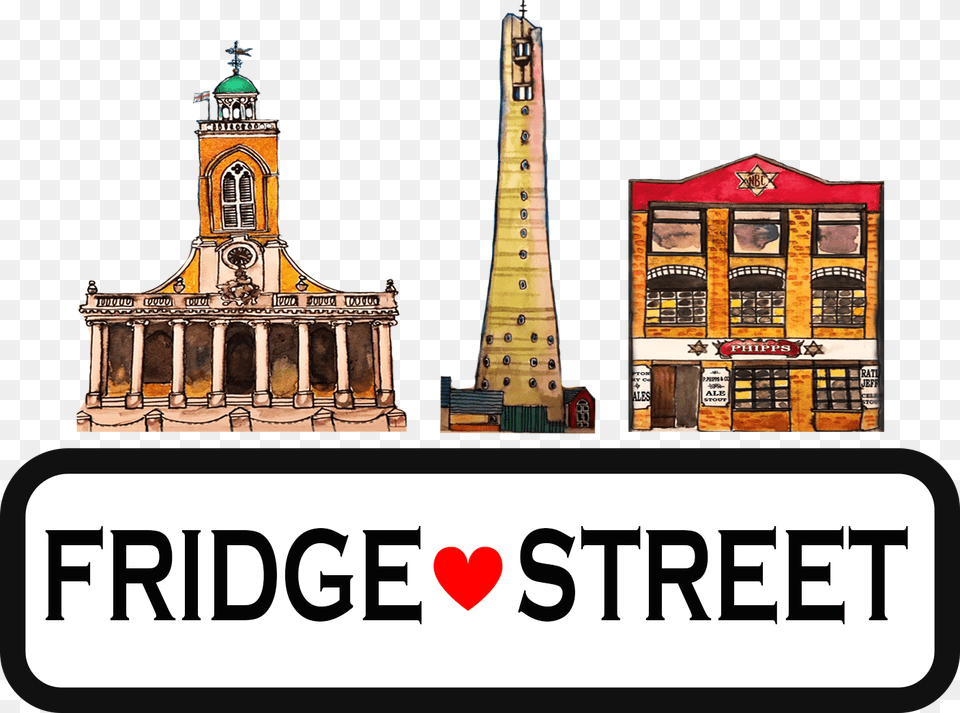Fridgestreet Square Logo Colour Northampton Fridge Magnet, Architecture, Building, Clock Tower, Tower Free Png Download