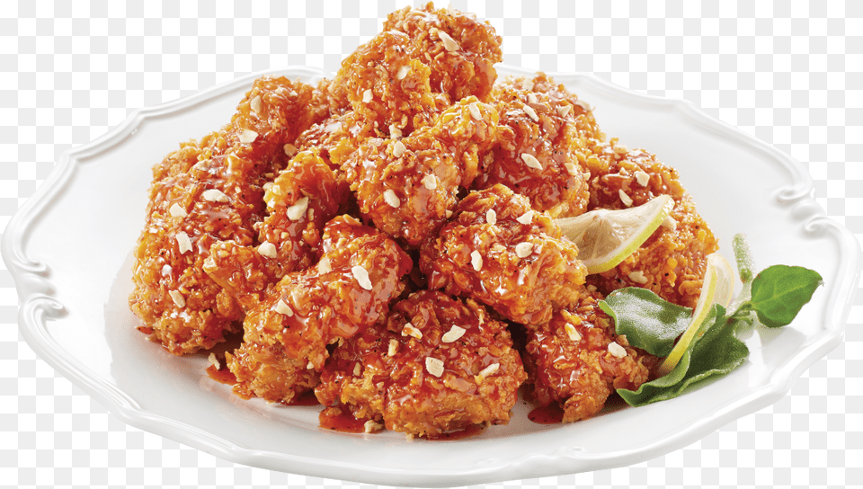 Fried Chicken, Plate, Food, Food Presentation Png Image