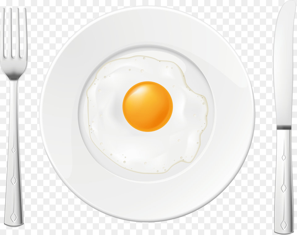 Fried Egg, Cutlery, Fork, Plate, Food Png