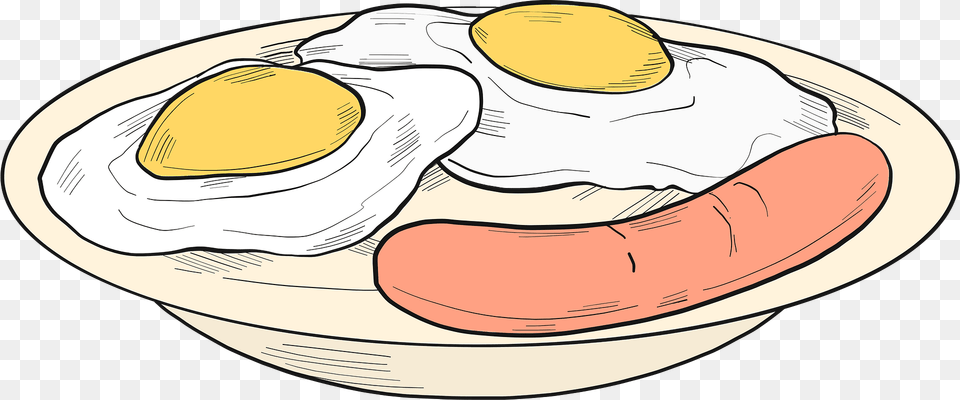 Fried Eggs With Sausage Clipart, Food, Hot Dog Free Png