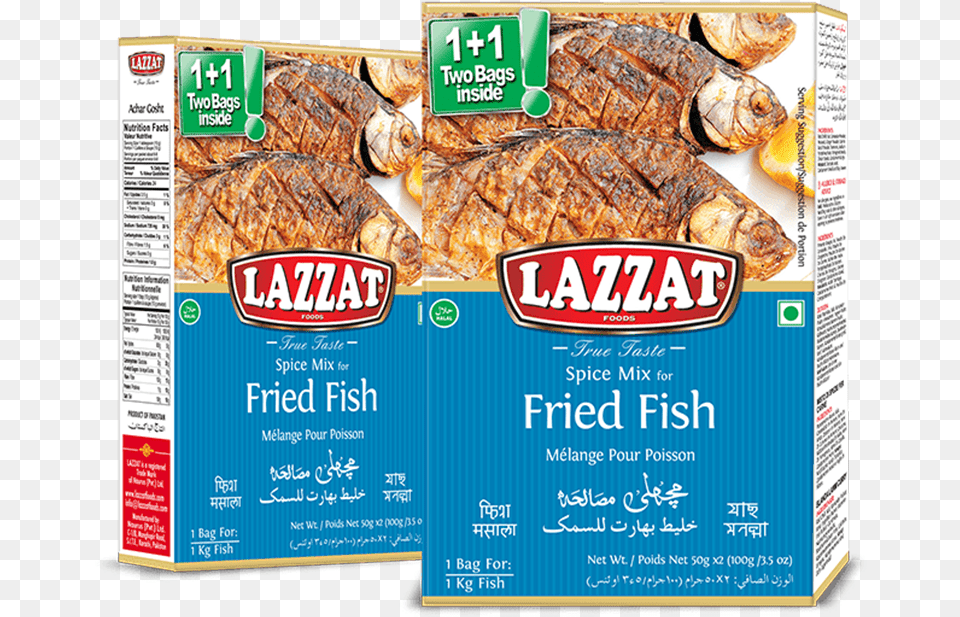 Fried Fish Masala 100gm Lazzat, Advertisement, Poster, Steak, Food Free Transparent Png