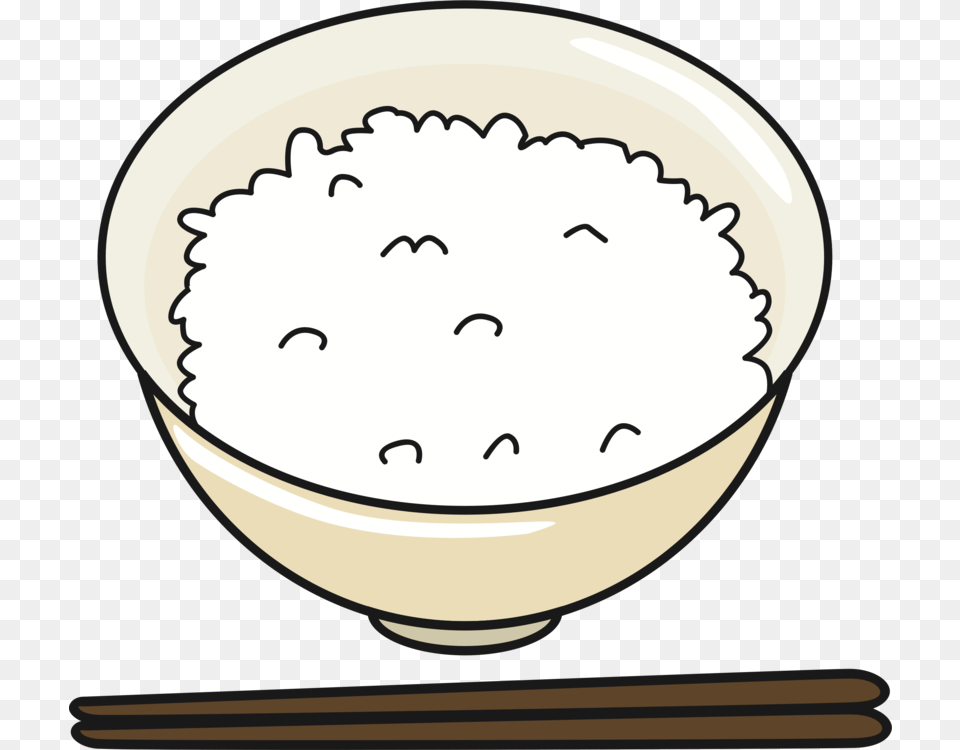 Fried Japanese Cuisine White Bowl Of Rice Clipart, Soup Bowl, Stencil, Meal, Food Png