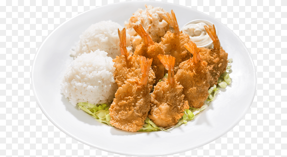 Fried Shrimp With White Rice, Food, Food Presentation, Dish, Meal Free Png