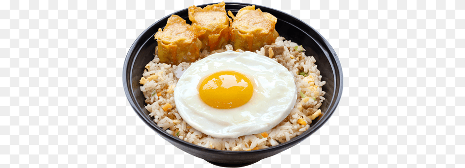 Fried Siomai With Rice And Egg, Food, Fried Egg, Food Presentation Free Png