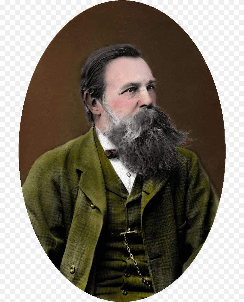 Friedrich Engels Colored Portrait Friedrich Engels Colorized, Adult, Person, Man, Male Png Image