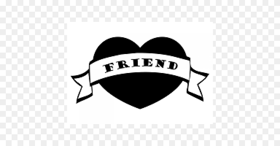 Friend Heart Banner Silhouette, Stencil, Logo, Symbol, Clothing Png