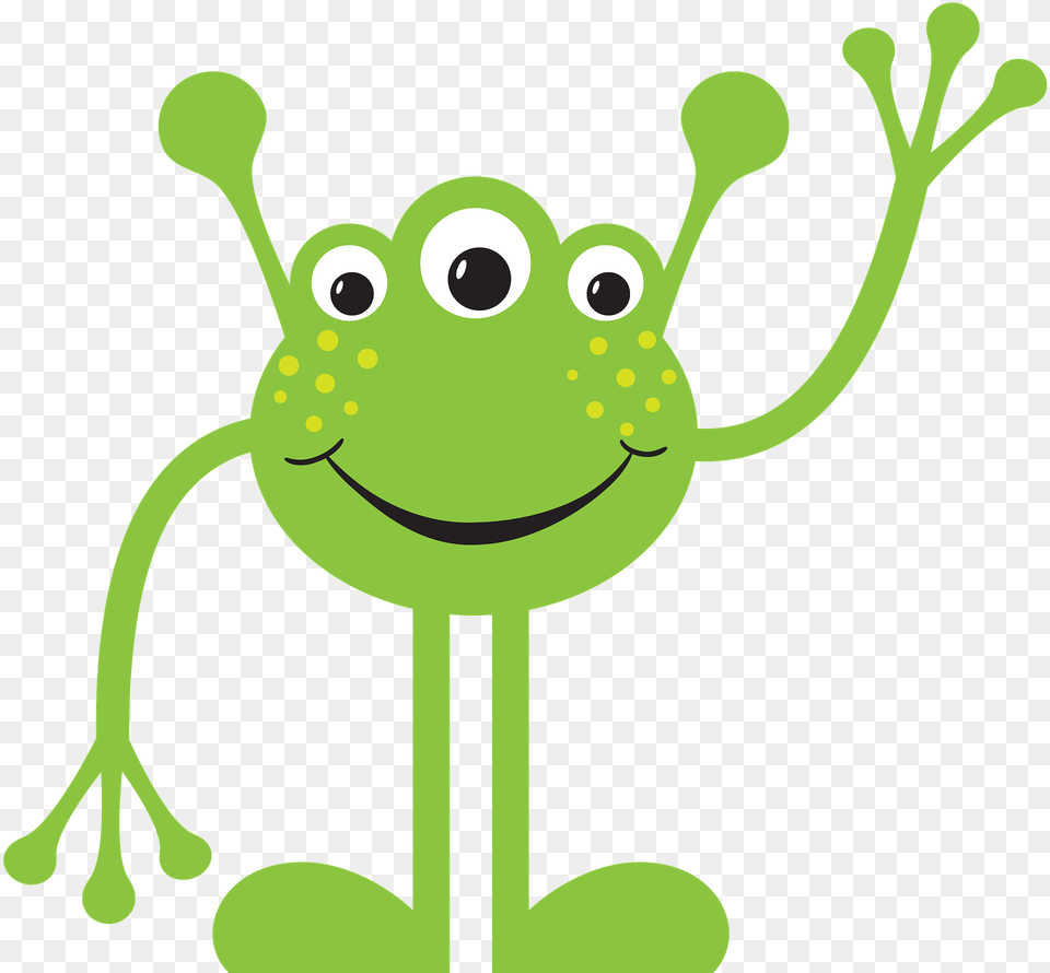 Friendly Alien Clipart, Green, Amphibian, Animal, Frog Free Png