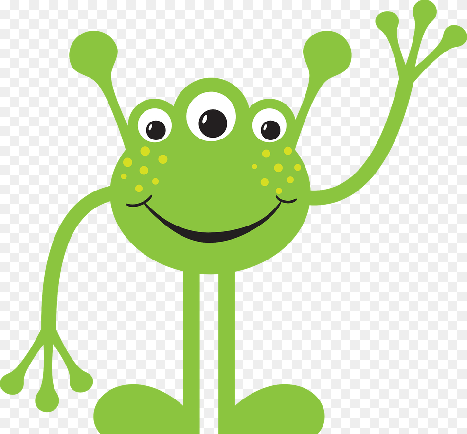 Friendly Alien Clipart, Green, Amphibian, Animal, Frog Png