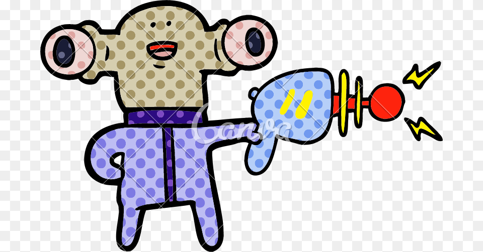 Friendly Cartoon Alien With Ray Gun Raygun, Baby, Person Free Transparent Png