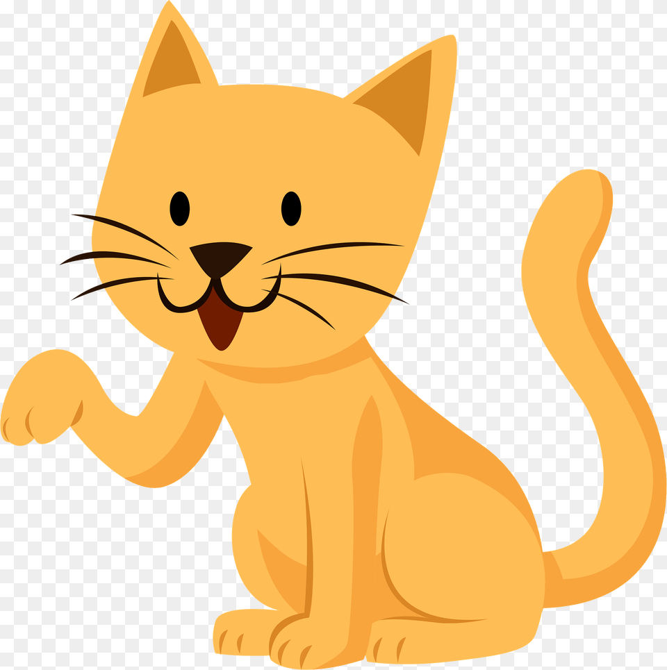 Friendly Ginger Cat Clipart, Animal, Mammal, Pet, Kitten Free Png