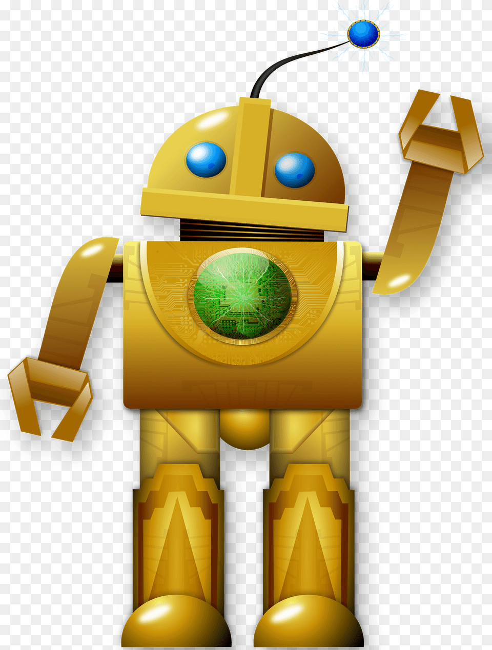 Friendly Golden Robot Clipart Png
