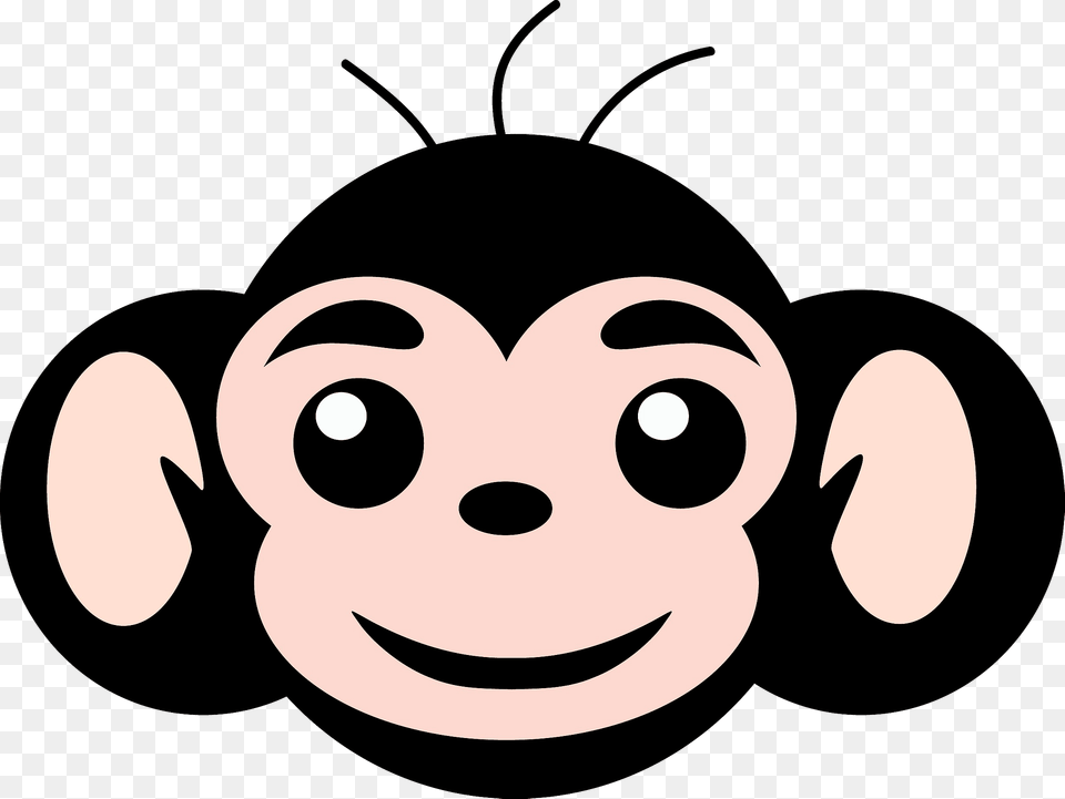 Friendly Monkey Face Clipart, Cartoon, Head, Person, Baby Free Png