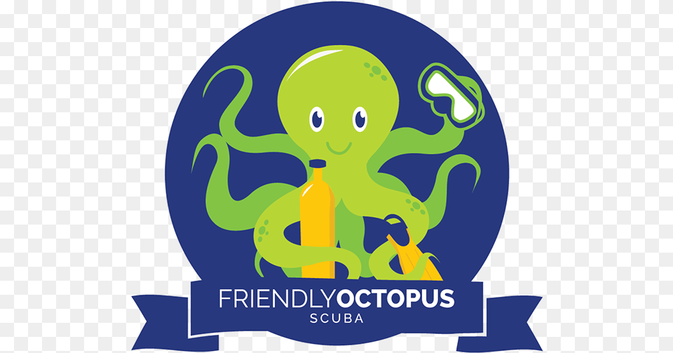 Friendly Octopus Scuba Logo Illustration, Alien, Animal Free Transparent Png