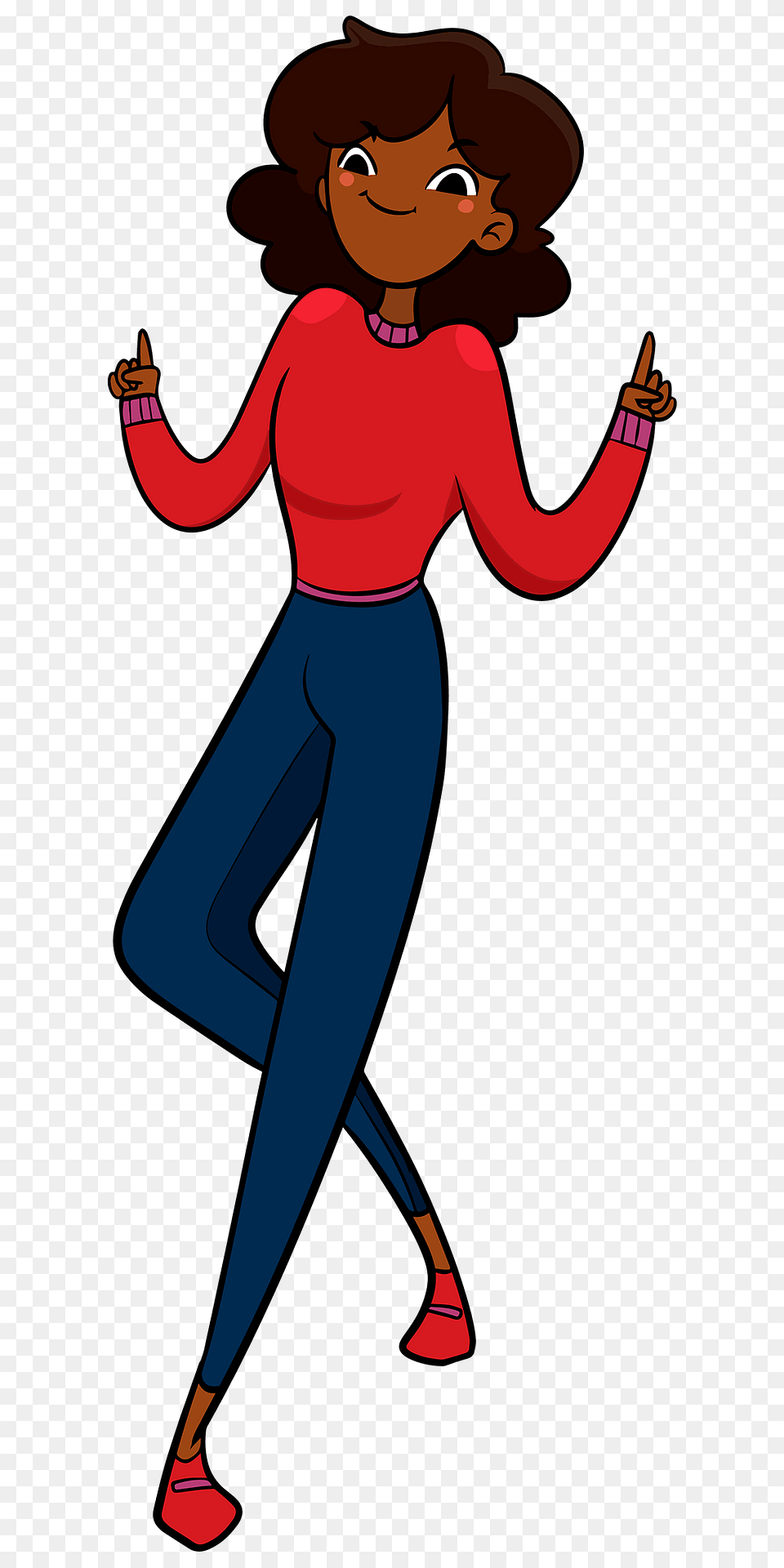 Friendly Woman Clipart, Clothing, Pants, Cartoon, Person Png