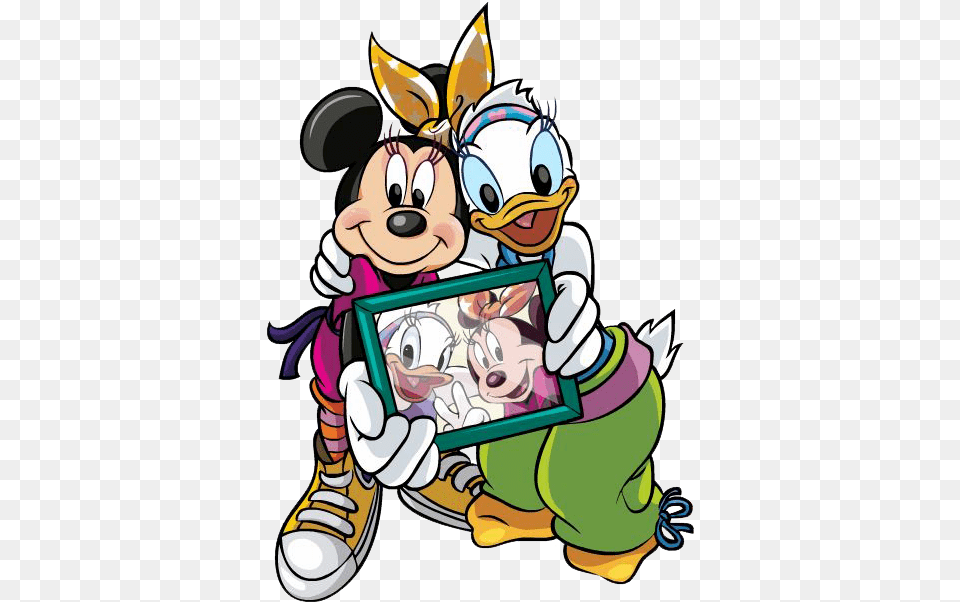 Friends Clipart Donald Duck Minnie Y Daisy Best Friends, Book, Comics, Publication, Baby Free Png