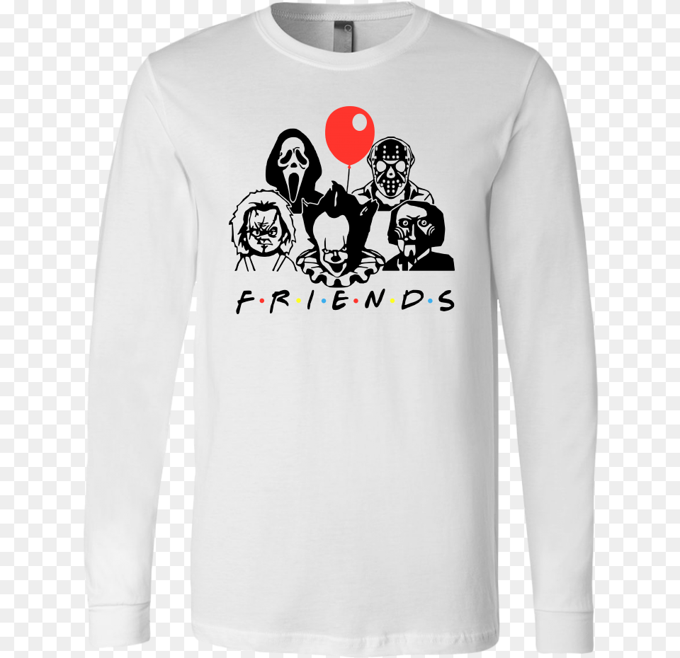 Friends Horror Movie Creepy Halloween Horror Shirt Horror Movie Characters Friends, T-shirt, Clothing, Sleeve, Long Sleeve Free Transparent Png