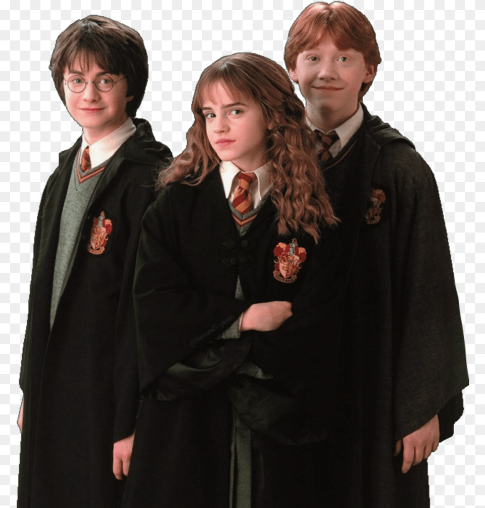 Friends No Backgrounds Gryffindor Harry Ron And Hermione, Fashion, Adult, Person, Female Png Image