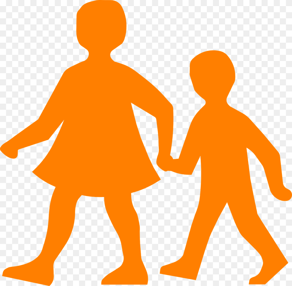 Friends Silhouette Clip Art Children Walking Clipart, Person, Body Part, Hand, Monk Free Png