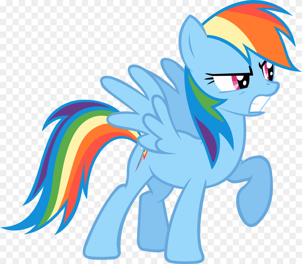 Friendship Is Magic Rainbow Dash My Little Pony Angry, Art, Graphics, Baby, Book Free Png Download