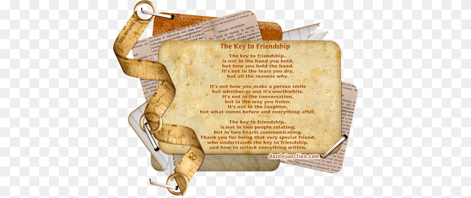 Friendship Key Picture For Facebook Key Of Friendship Quotes, Text, Document Free Transparent Png