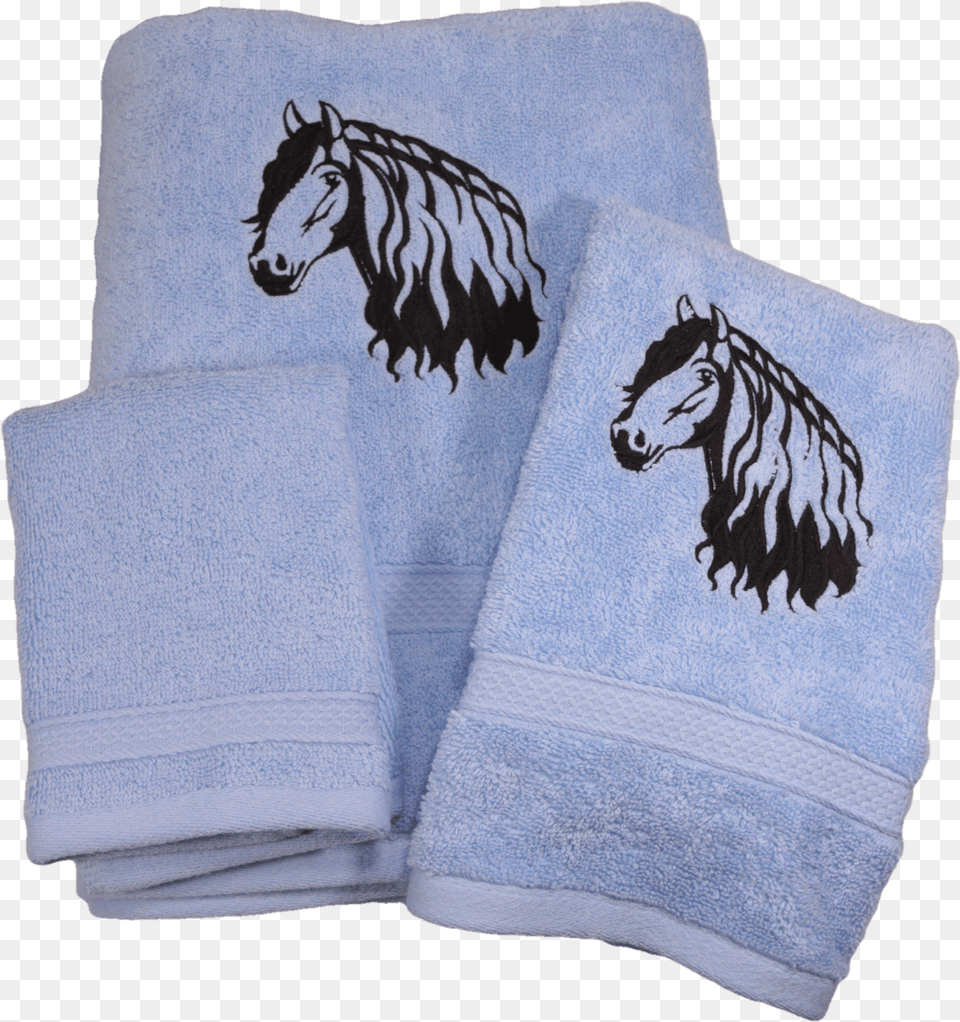 Friesian Horse Head Outline Embroidered Bath Towels Towel, Bath Towel, Animal, Mammal, Wildlife Png Image