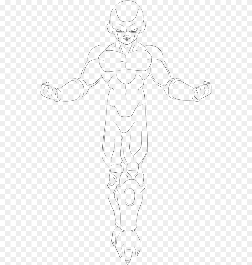 Frieza Drawing Sketch Huge Freebie For Golden Frieza Lineart, Gray Free Png Download