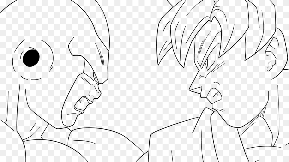 Frieza Vegeta Goku Line Art Super Saiya Frieza, Gray Png