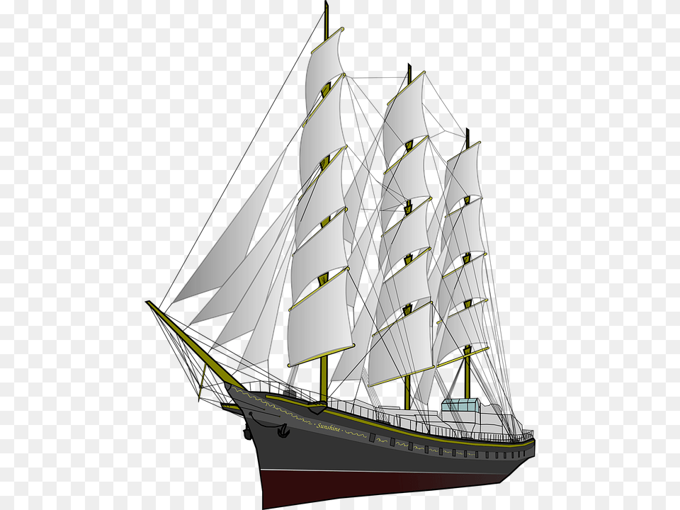 Frigate Ship Boat Clipper Ship, Sailboat, Transportation, Vehicle, Watercraft Free Transparent Png
