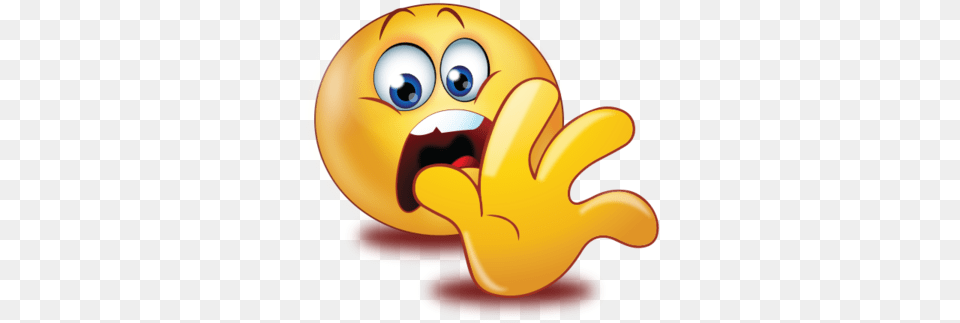 Frightened Scared Face With Stop Hand Emoji Facebook Emojis, Food Png Image