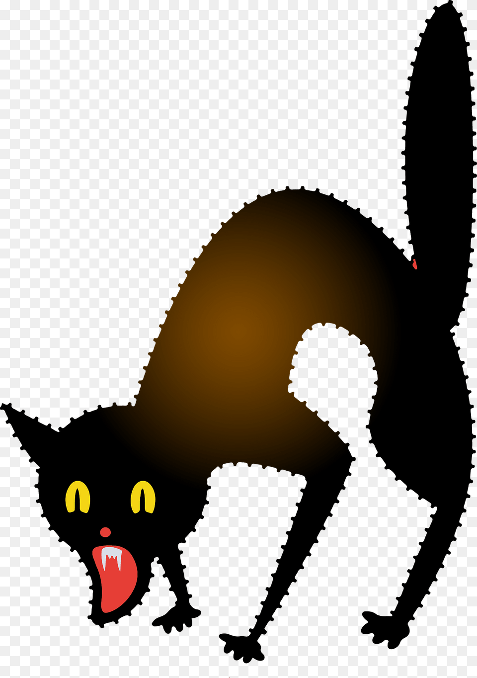Frightening Black Cat Clipart, Animal, Mammal, Pet, Dinosaur Png