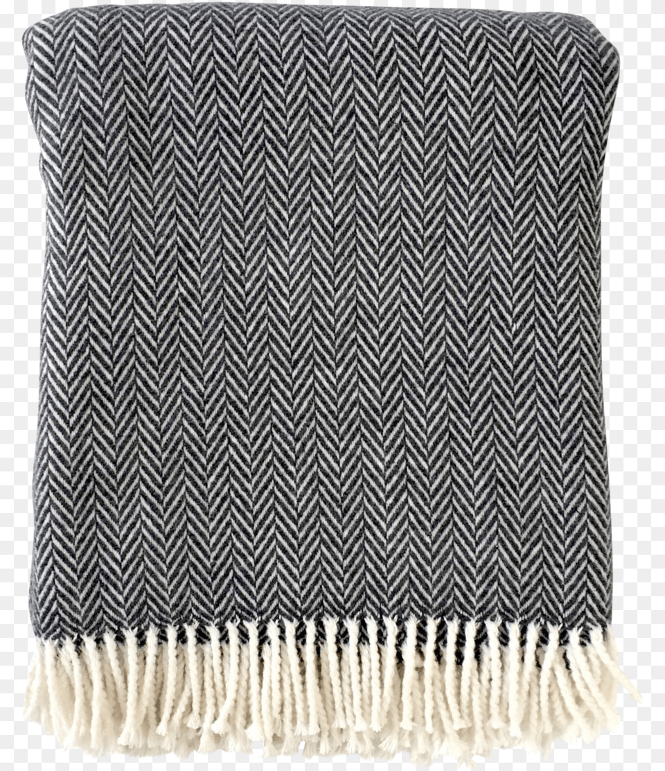 Fringed Herringbone Throw Blanket In Charcoal, Home Decor, Cushion, Woven Png Image