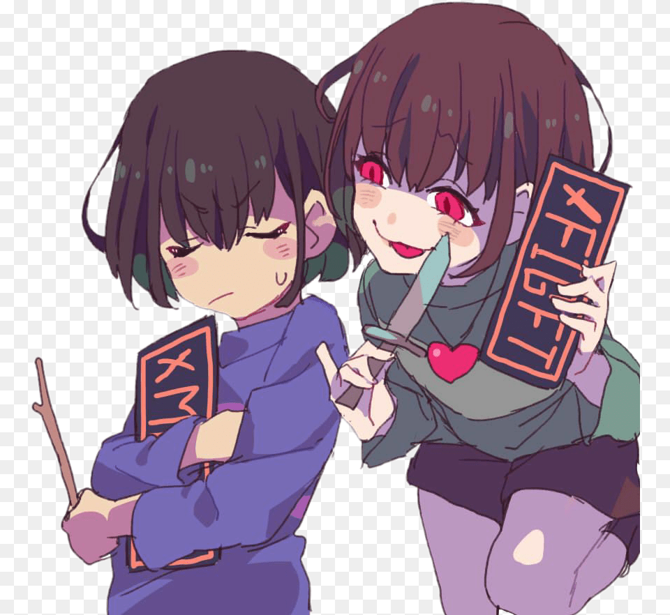 Frisk And Chara Cute, Book, Comics, Publication, Baby Png Image