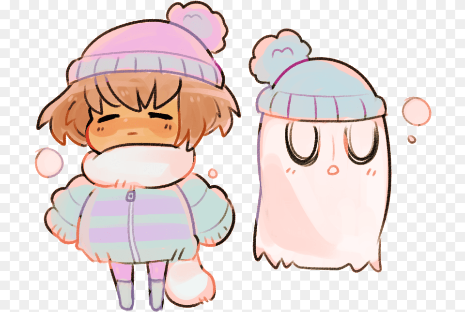 Frisk And Napstablook Napstablook Art, Book, Comics, Publication, Baby Free Transparent Png