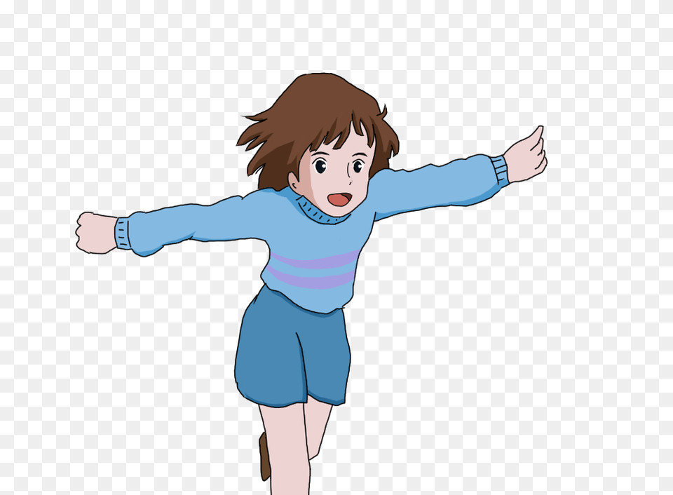 Frisk From Undertale In Ghibli Style, Baby, Person, Clothing, Long Sleeve Png Image