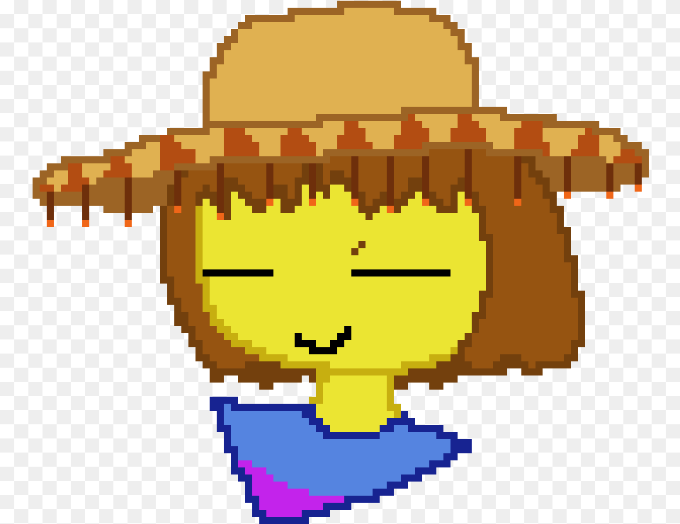 Frisk In A Art Maker Sombrero Pixel Art, Clothing, Hat, Scarecrow, Baby Free Transparent Png