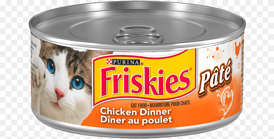 Friskies Pate Chicken Dinner Cat Food Friskies Shredded Salmon Canned Cat Food In Sauce, Aluminium, Can, Canned Goods, Tin Free Png Download