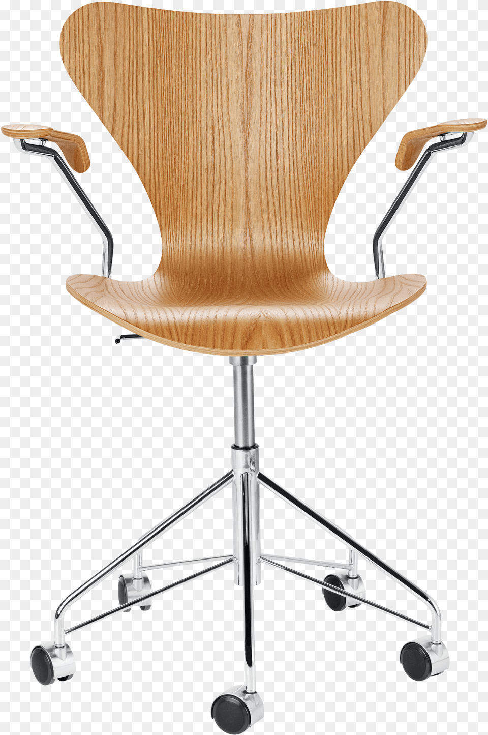 Fritz Hansen Swivel Chair Oak Designerski Fotel Biurowy Drewniany, Furniture, Plywood, Wood Free Png Download