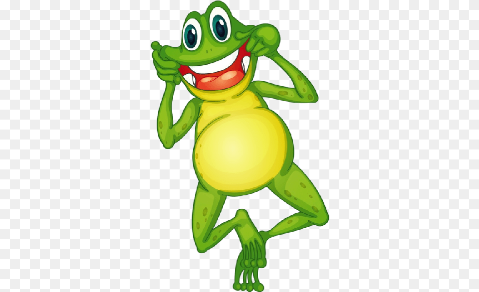 Frog Cartoon Animal Clip Art Images Frog With Big Stomach, Amphibian, Wildlife, Baby, Green Free Transparent Png
