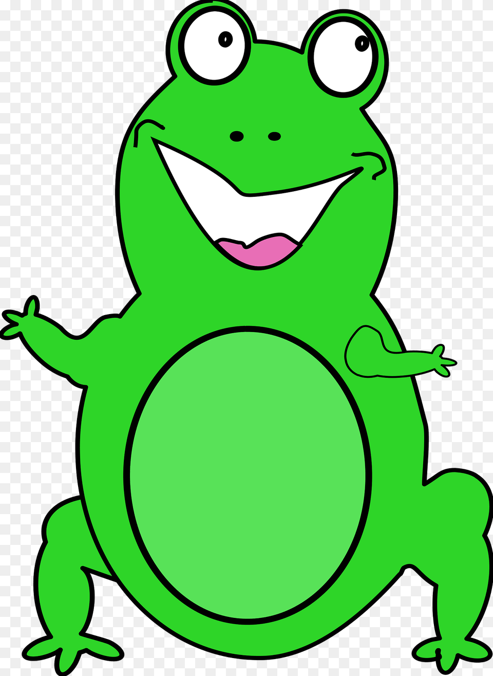 Frog Clipart, Green, Amphibian, Animal, Wildlife Png Image