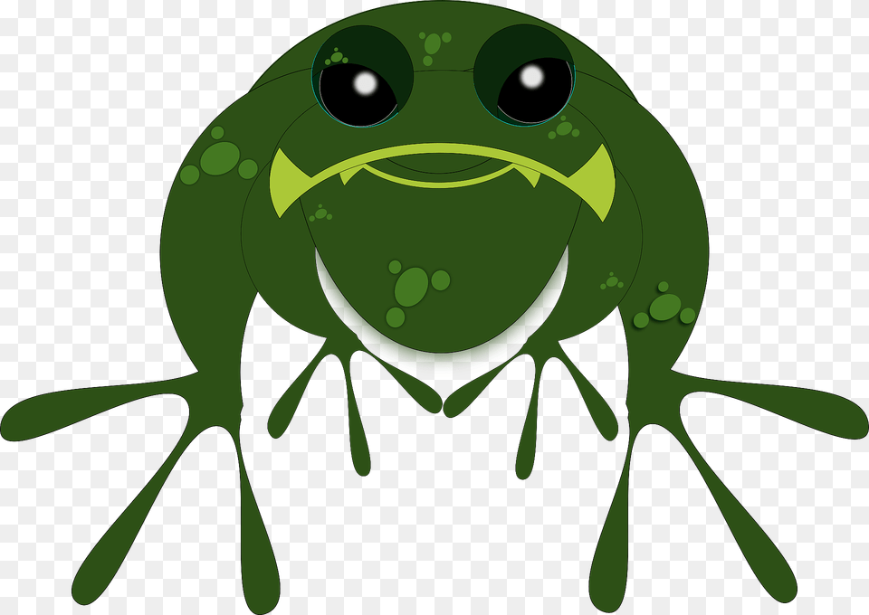 Frog Clipart, Green, Amphibian, Animal, Wildlife Free Png