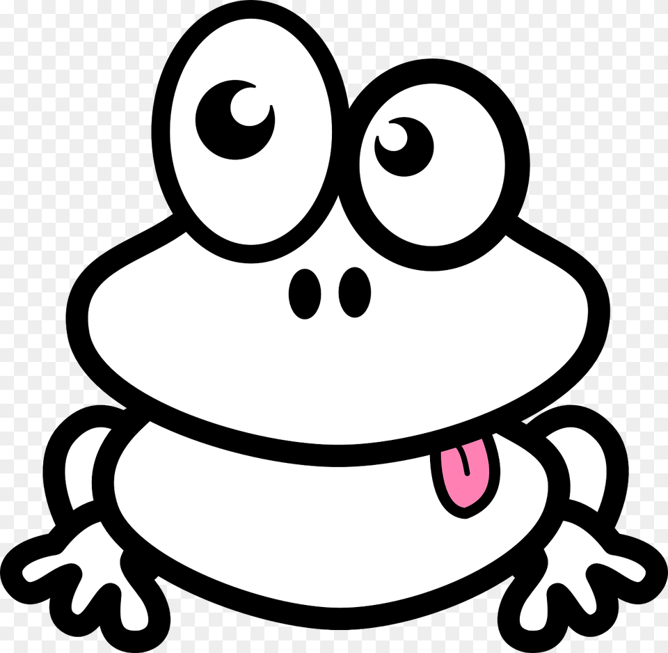 Frog Clipart Black And White, Amphibian, Animal, Wildlife, Stencil Free Png Download
