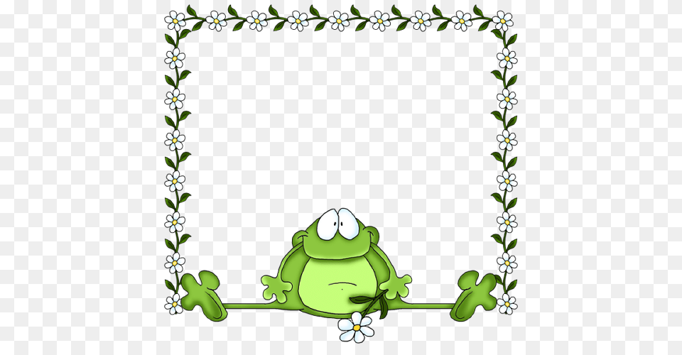 Frog Clipart Border, Green, Amphibian, Animal, Wildlife Free Png Download