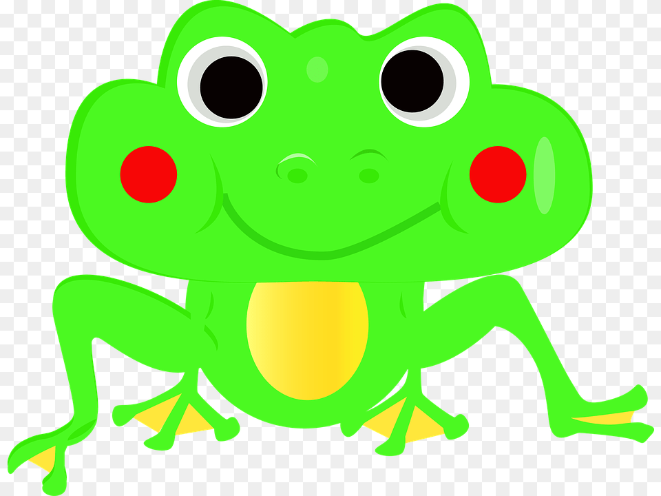 Frog Clipart Spring, Amphibian, Animal, Green, Wildlife Free Png Download