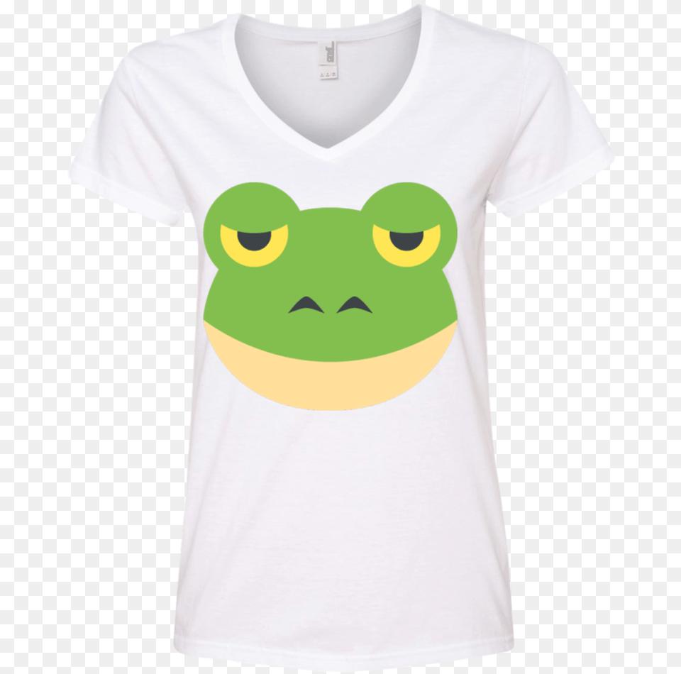 Frog Face Emoji Ladies Toad, Clothing, T-shirt, Shirt, Amphibian Png Image