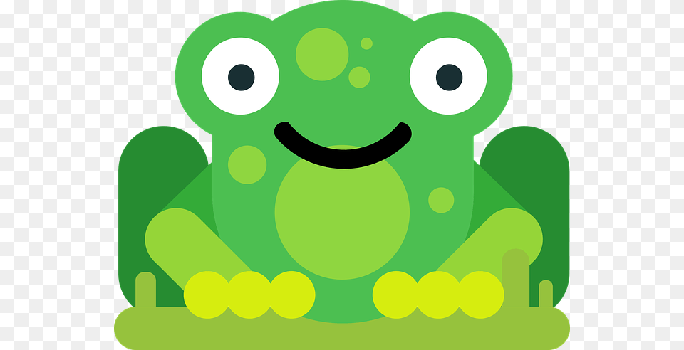 Frog Flat Design, Green, Amphibian, Animal, Wildlife Free Png